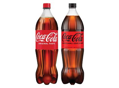 Gazuotas gėrimas COCA COLA; COCA COLA ZERO*, 2 rūšių, 2 but. × 1,5 l