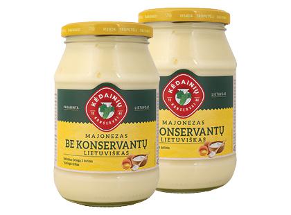 KĖDAINIŲ KONSERVŲ FABRIKO majonezas BE KONSERVANTŲ, 2 pak. × 430 g
