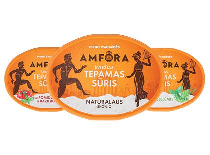 Tepamas sūris AMFORA*, 3 rūšių, 23–25 % rieb. s. m., 180 g