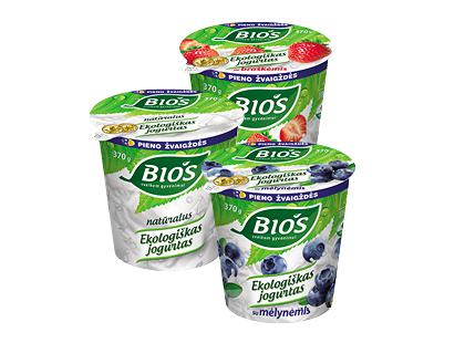 Prekė: Ekologiškas jogurtas BIOS, 3 rūšių, 3,1–3,8 % rieb., 370 g