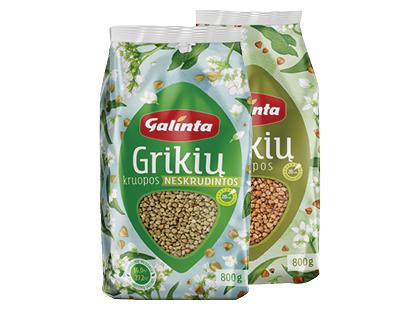 Prekė: Grikių kruopos GALINTA*, 2 rūšių, 800 g