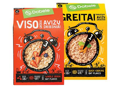 Avižiniai dribsniai DOBELE*, 2 rūšių, 500 g