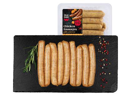 Šviežios vištienos dešrelės su sūriu WELL DONE*, 400 g