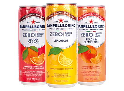 Gazuotas gaivusis sulčių gėrimas SAN PELLEGRINO ZERO*, 3 rūšių, 3 skard. × 330 ml