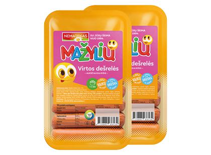 NEMATEKO virtos MAŽYLIŲ dešrelės su joduotąja druska, a. r., 2 pak. × 210 g