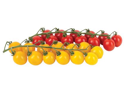 Spalvoti smulkieji pomidorai su šakelėmis*, sveriami, 1 kg