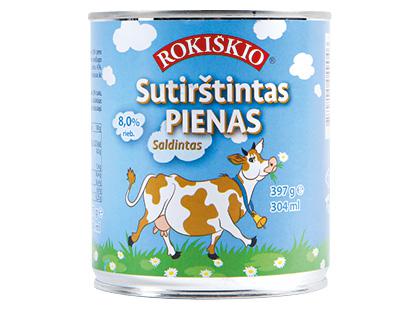 Saldintas sutirštintas ROKIŠKIO pienas, 8 % rieb., 397 g