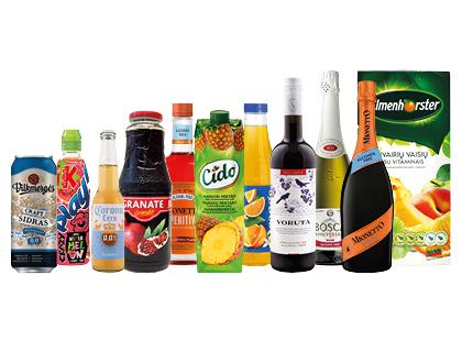 Perkant 2 ar daugiau sulčių, sulčių gėrimų, nealk. vyno, sidro, alaus, taikoma 30 % nuolaida*