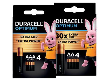 Elementai DURACELL OPTIMUM*, 2 rūšių, AAA; AA, 1 pak. (4 vnt.)