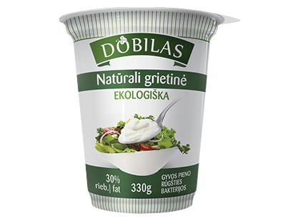 Ekologiška natūrali grietinė DOBILAS*, 30 % rieb., 330 g