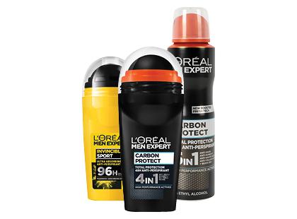 Vyriškas antiperspirantas L’OREAL MEN EXPERT*, 3 rūšių, 50–150 ml