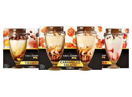 Valgomieji ledai CASA DEL GELATO*, 3 rūšių, 1 pak. (2 vnt. × 90 g)