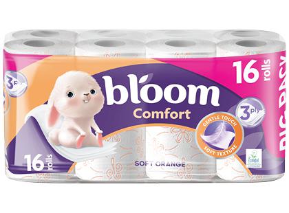 Tualetinis popierius BLOOM COMFORT*, 3 sluoksnių, 1 pak. (16 rit.)