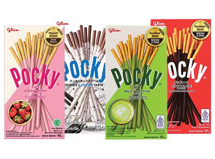 Lazdelės su glaistu POCKY*, 4 rūšių, 2 vnt. × 33–45 g