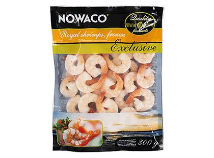 Prekė: Virtos šaldytos karališkosios krevetės NOWACO EXCLUSIVE be kiautų, 300 g