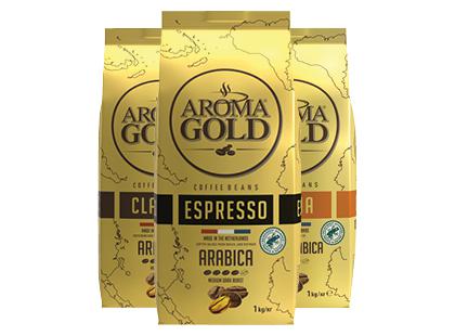 Kavos pupelės AROMA GOLD, 3 rūšių, 1 kg