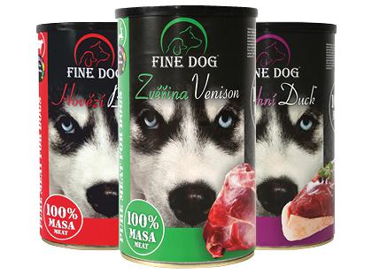 Konservuotas šunų ėdalas FINE DOG*, 3 rūšių, 1,2 kg