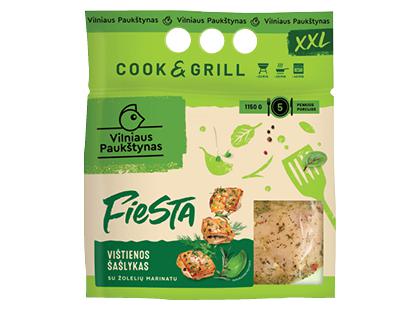 VILNIAUS PAUKŠTYNO vištienos filė šašlykas FIESTA žolelių marinate*, fasuotas, 1,15 kg