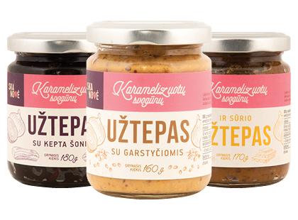 Karamelizuotų svogūnų užtepas SKANOVĖ*, 3 rūšių, 160–180 g
