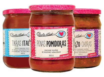 Pomidorų padažas BEATOS VIRTUVĖ*, 3 rūšių, 490–500 g
