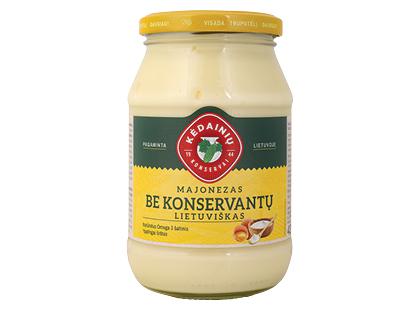 Majonezas KĖDAINIŲ KONSERVŲ FABRIKO BE KONSERVANTŲ*, 62 % rieb., 430 g