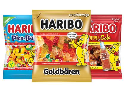 Guminukai HARIBO*, 3 rūšių, 85–100 g