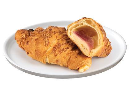 Sviestinis kruasanas su kumpiu ir sūriu*, 81 g, 1 vnt.