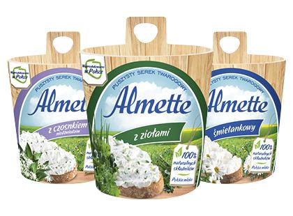 Tepamasis varškės sūris ALMETTE*, 3 rūšių, 20–24 % rieb. s. m., 150 g