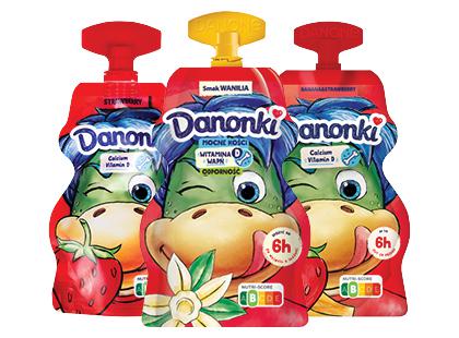 Valgomasis jogurtas DANONKI*, 3 rūšių, 2–2,2 % rieb., 70 g