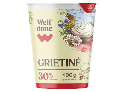 Grietinė WELL DONE*, 30 % rieb., 400 g
