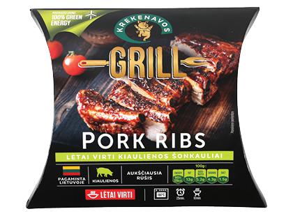 Lėtai virti marinuoti KREKENAVOS GRILL kiaulienos šonkauliai*, fasuoti, 1 kg