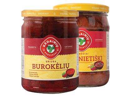 KĖDAINIŲ KONSERVŲ FABRIKO burokėlių sriuba; ukranietiški barščiai*, 2 rūšių, 480 g
