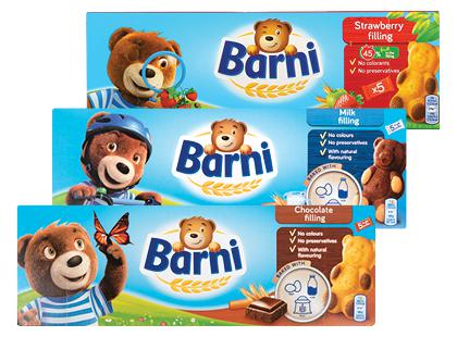 Biskvitiniai pyragaičiai BARNI*, 3 rūšių, 150 g