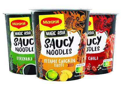 Greitai paruošiami makaronai MAGGI MAGIC ASIA su padažu*, 3 rūšių, 75 g