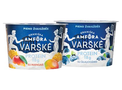 Varškė GRAIKIŠKA AMFORA*, 6 rūšių, 0,8 % rieb., 2 ind. × 200 g