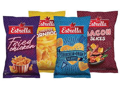 Traškus užkandis ESTRELLA*, 4 rūšių, 2 pak. × 110 g