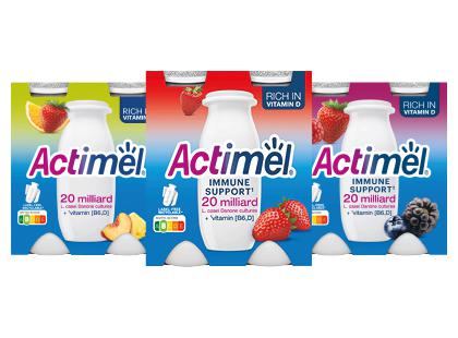 Prekė: Fermentuotas jogurto gėrimas ACTIMEL*, 3 rūšių, 1,5 % rieb., 1 pak. (4 but. × 100 g)
