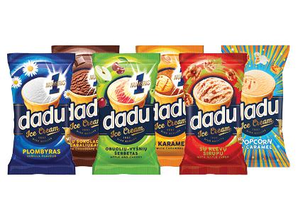 Valgomieji ledai puodelyje DADU*, 6 rūšių, 65–73 g
