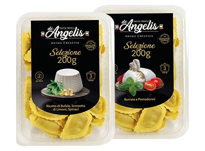 Panceročiai su rikotos; buratos sūriu DE ANGELIS*, 2 rūšių, 200 g