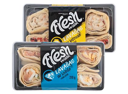 Lavašas su lašiša; vištiena FRESH WALK*, 2 rūšių, 210 g