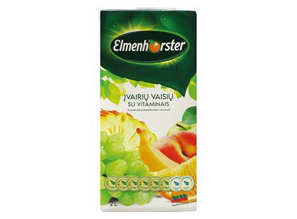 Prekė: Įvairių vaisių sulčių gėrimas ELMENHORSTER su vitaminais, 2 l