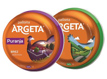 Prekė: Kalakutienos; vištų kepenėlių paštetas ARGETA*, 2 rūšių, 95 g