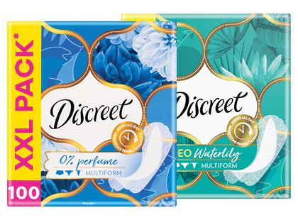 Higieniniai įklotai DISCREET*, 2 rūšių, 1 pak. (100 vnt.)