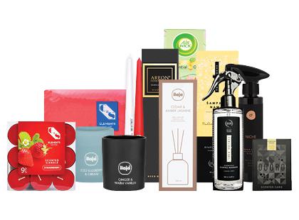 Perkant 2 ar daugiau žvakių, namų kvapų su lazd., stalt. ir pop. serv., taikoma 40 % nuolaida*