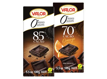 Prekė: Juodasis šokoladas VALOR*, 2 rūšių, 100 g
