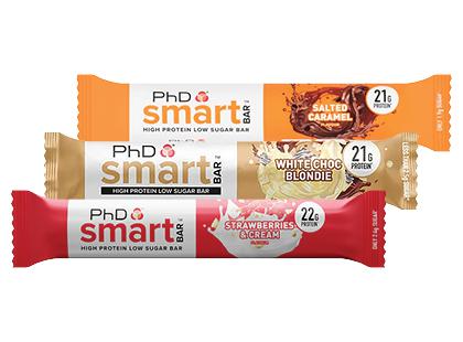 Baltyminis batonėlis PHD SMART*, 3 rūšių, 64 g
