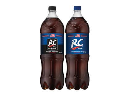 Gazuotas gėrimas RC COLA; NO SUGAR, 2 rūšių, 1,5 l