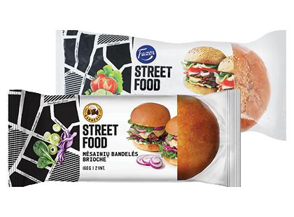 Mėsainių bandelės STREET FOOD*, 2 rūšių, 160 g