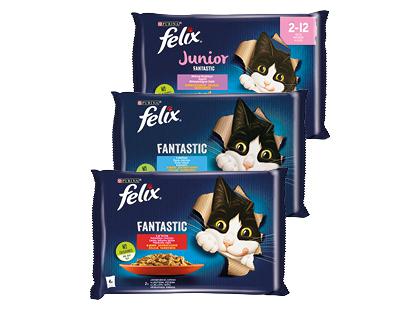 Konservuotas kačių ėdalas PURINA FELIX*, 3 rūšių, 1 pak. (4 vnt. × 85 g)