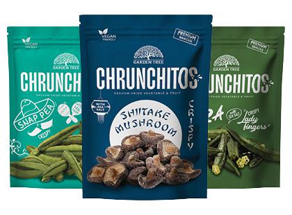 Vakuume kepinti užkandžiai CHRUNCHITOS*, 3 rūšių, 45–60 g